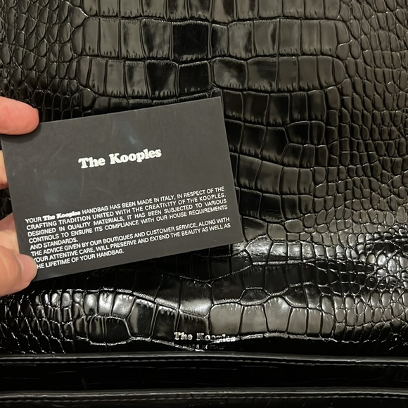 The Kooples Emily Croc Embossed Leather Bag - Picture 6 of 7